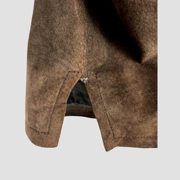 Vintage Suede Coat Shacket Mens St Johns Bay Mens Large Mordern Retro 70s Style - Picture 9 of 11